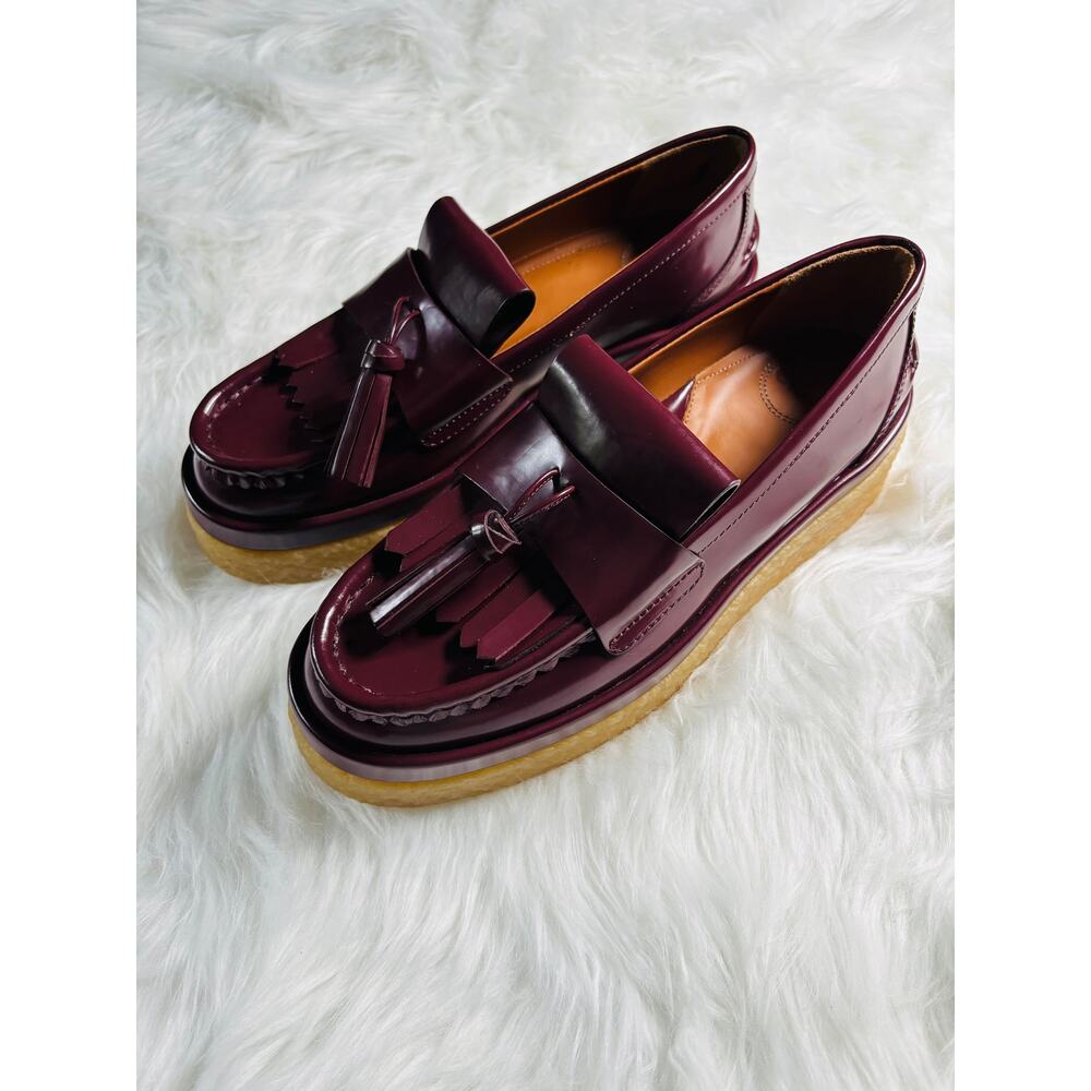 Chloé Jamie Leather Tassel Accents Loafers Platform Womens 39 Gorgous